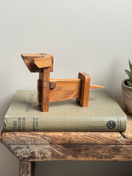 Handmade Wooden Geometric Abstract Dog