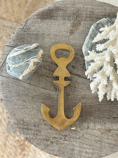 Vintage Solid Brass Anchor Bottle Opener