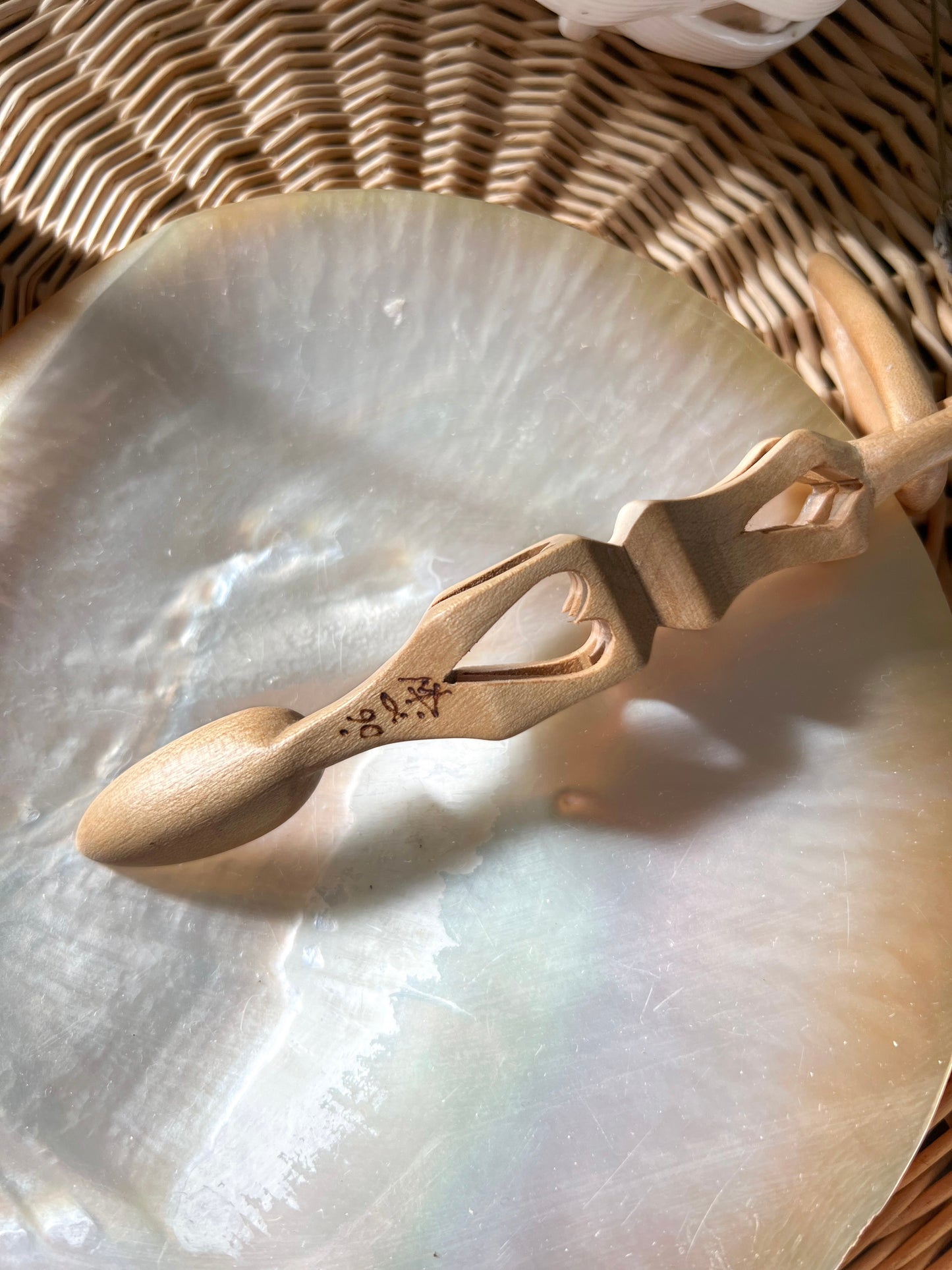 Vintage Small Love Spoon • Intricately Carved