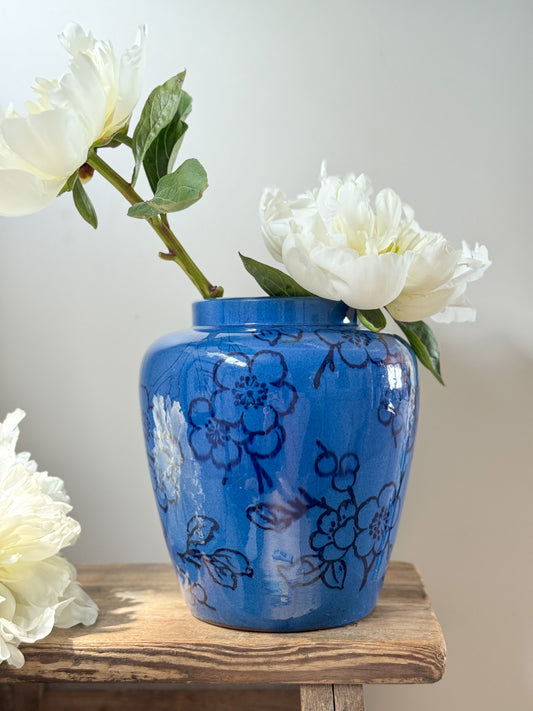 Antique 1930s Watcombe Torquay Slipware Floral Vase