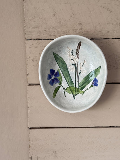 Vintage Salt Marsh Pottery ‘Lily of the Valley’ Studio Pottery Bowl, Dartmouth Massachusetts