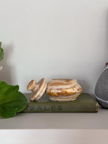 Vintage Polished Onyx Trinket Box