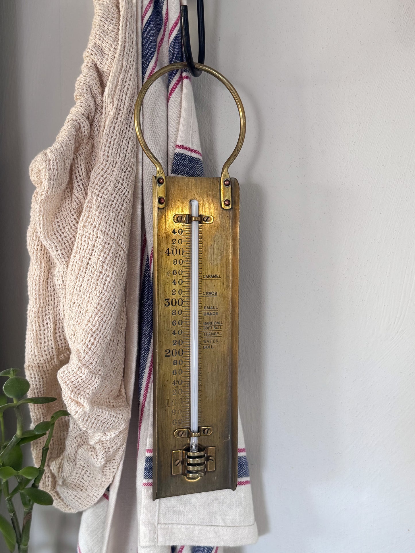 Vintage Solid Brass Confectioner’s Thermometer