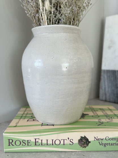 Large Welsh Studio Pottery Neutral Vase by Ronald Hill