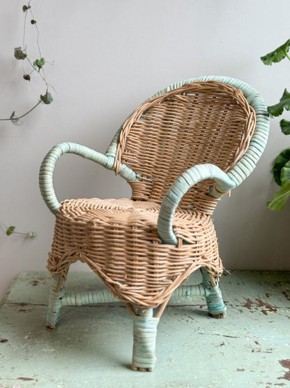 Vintage Wicker Dolls Chair • Plant Stand