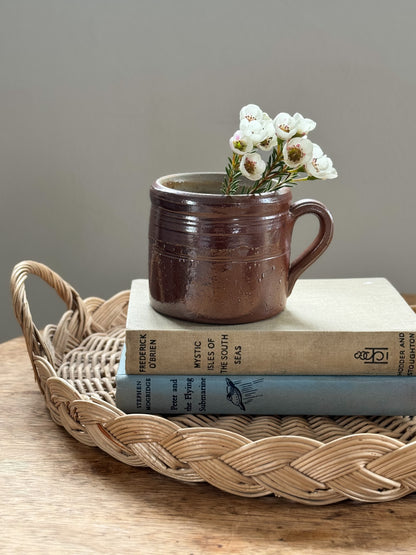 Antique French Stoneware Cider Cup (Bol à Cidre) - Extra Small Confit Pot