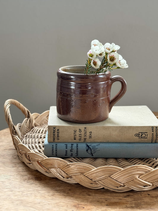 Antique French Stoneware Cider Cup (Bol à Cidre) - Extra Small Confit Pot