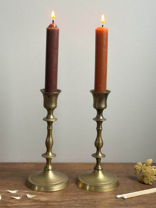 Vintage Brass Candlestick Pair