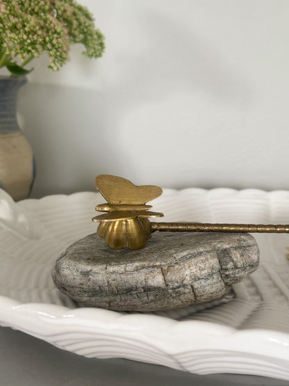 Vintage Solid Brass Butterfly Candle Snuffer
