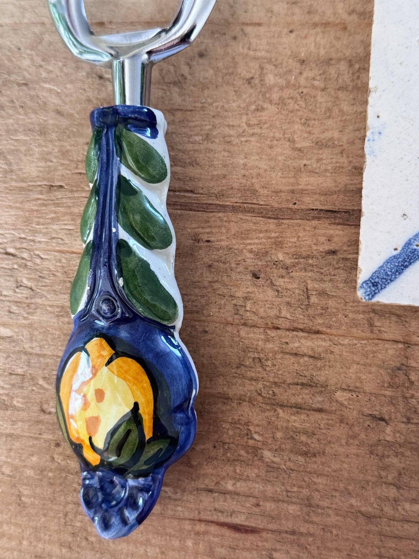 Vintage Italian Handmade Ceramic Lemon Bottle Opener