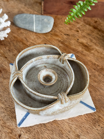 Very Rare Studio Pottery ‘Celtic Knot’ Candle Holder by Janet Slade, Cambridge