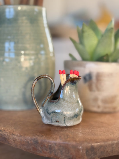 Miniature Drip Glaze Studio Pottery Creamer | Match Pot