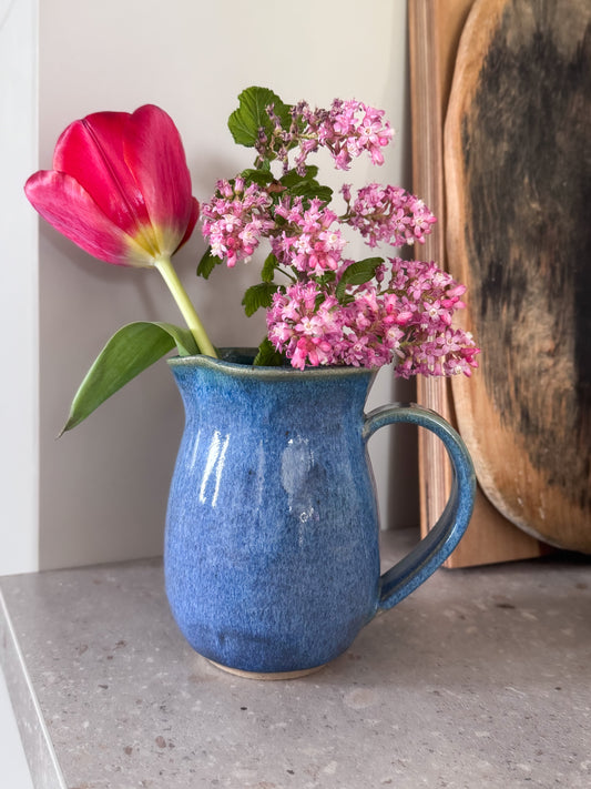 Vintage Studio Pottery Ocean Blue Jug