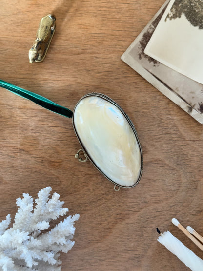 Vintage Silver Plated Mother of Pearl Coin Purse
