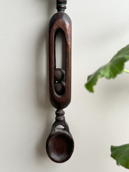 Vintage Welsh Love Spoon • Intricately Carved