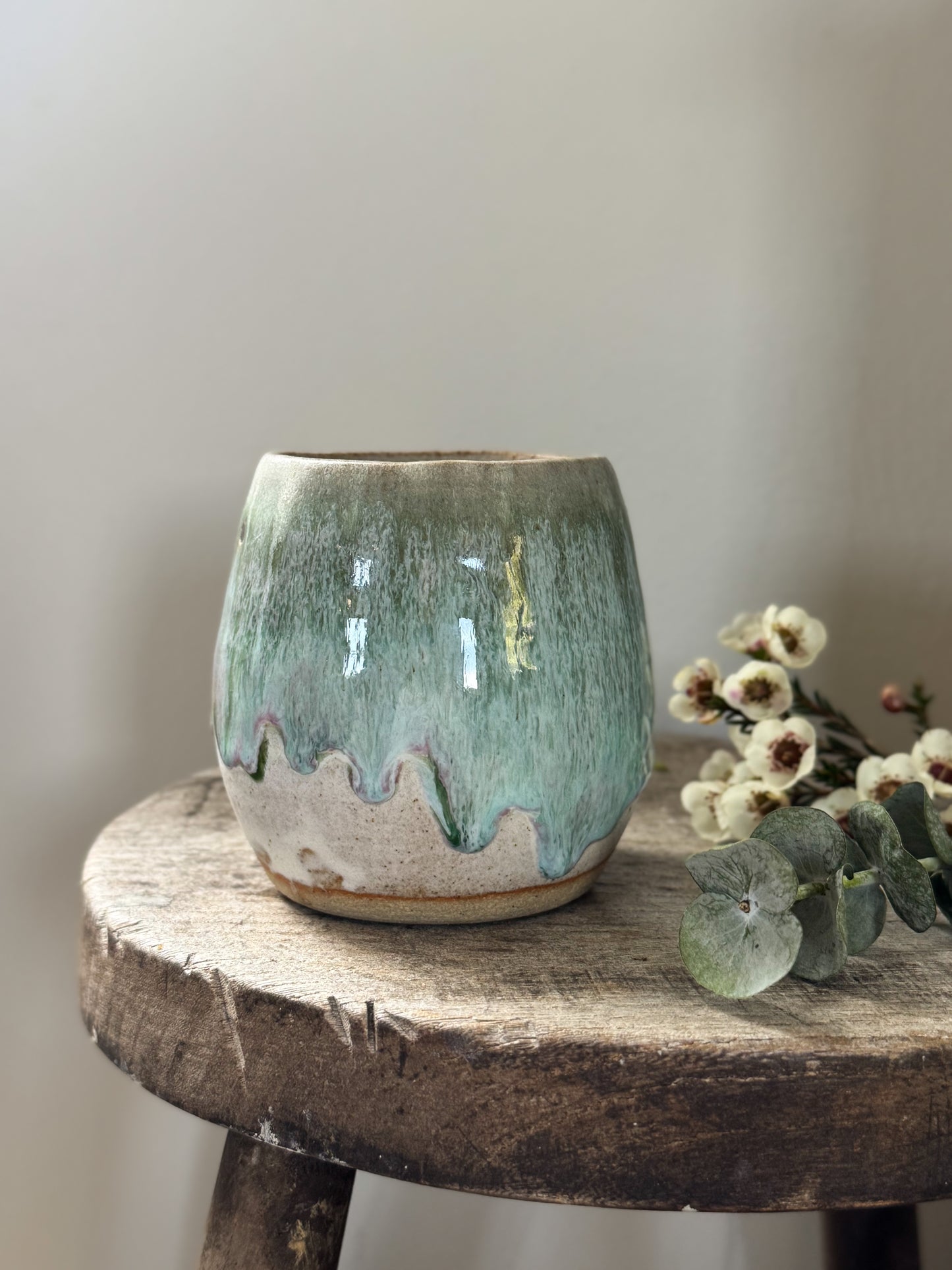 Lavendon Pottery Drip Glaze Pumpkin Candle Holder | Studio Pottery Jack-o’-Lantern