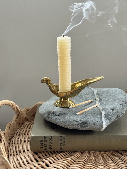 Vintage Solid Brass Bird Match Holder (Originally a Pipe Rest)