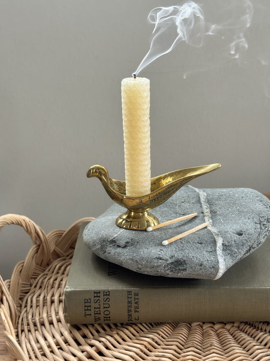 Vintage Solid Brass Bird Match Holder (Originally a Pipe Rest)