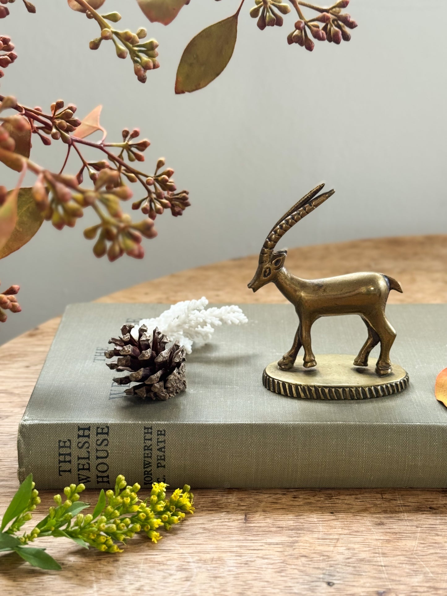 Vintage Solid Brass Gazelle Figurine