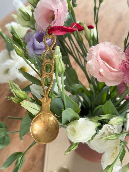 Vintage Welsh Brass Love Spoon (Small)
