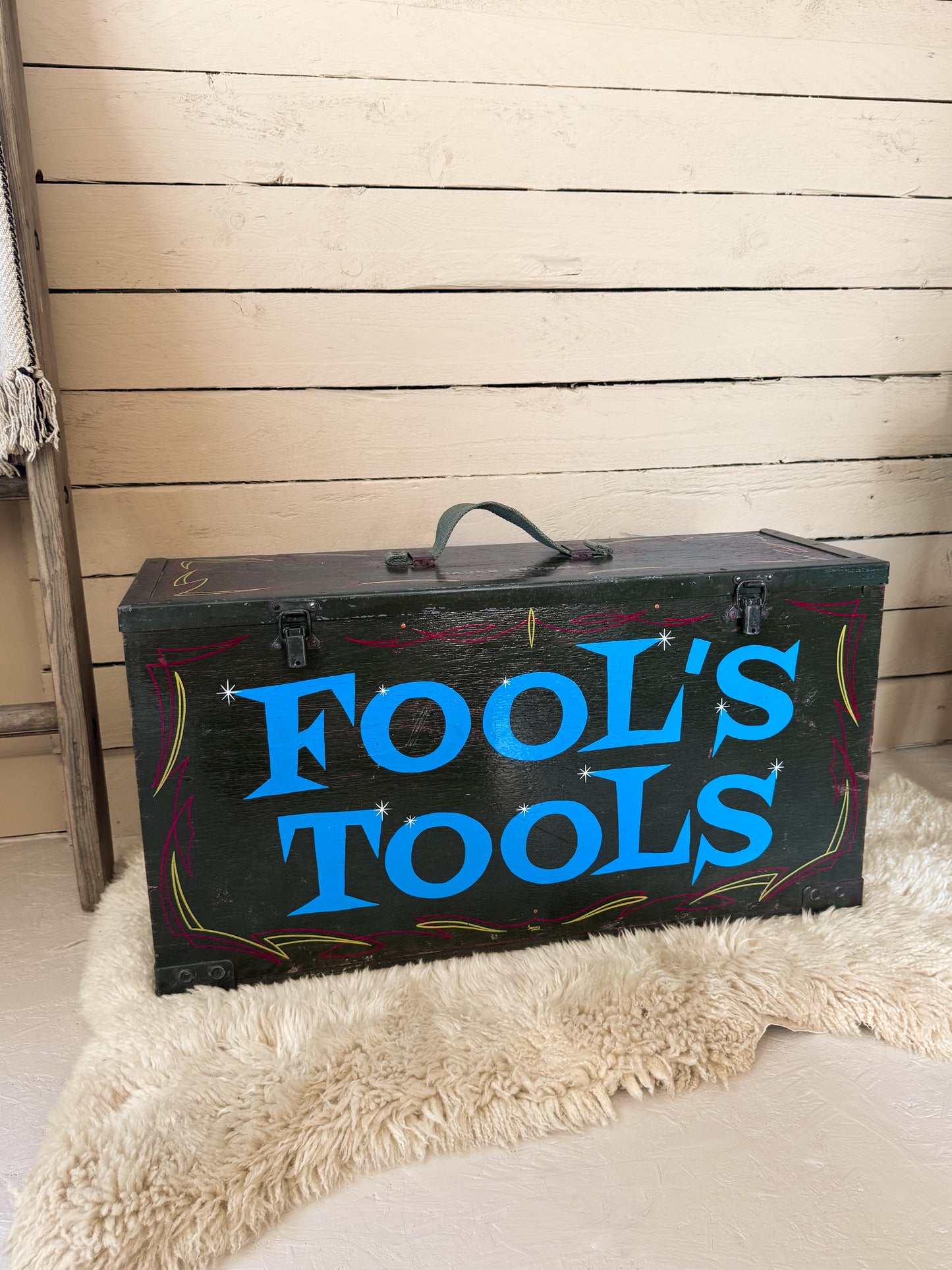 Vintage WW2 Military Stowage Box ‘Fool’s Tools’ Folk Art Storage Chest