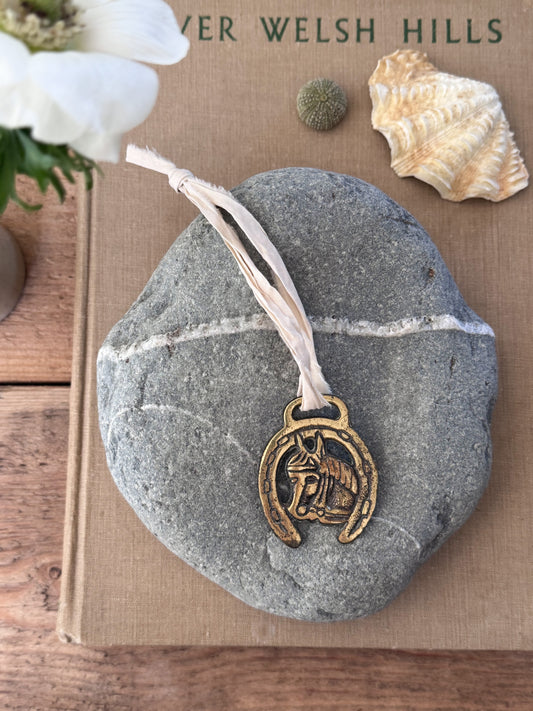 Vintage Solid Brass Token - Lucky Horse Shoe
