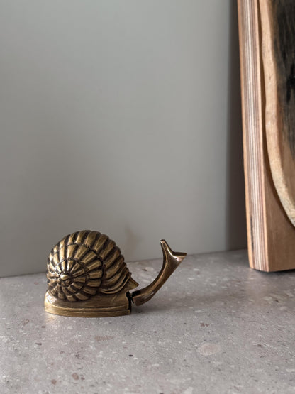 Rare Vintage Solid Brass Snail Tape Measure