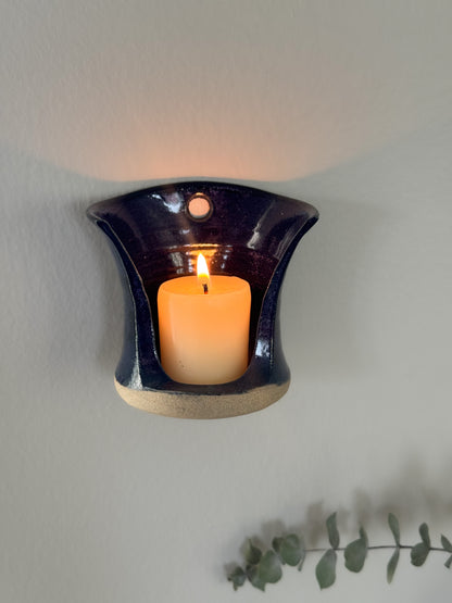 Welsh Studio Pottery Wall Candle Holder by Crochendy Bethesda
