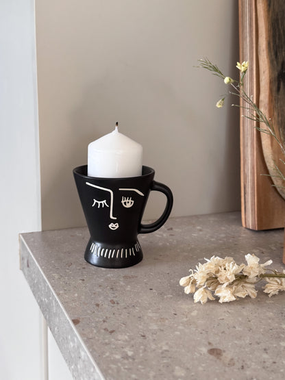 Contemporary French Sculptural Face Mug by Maisons du Monde