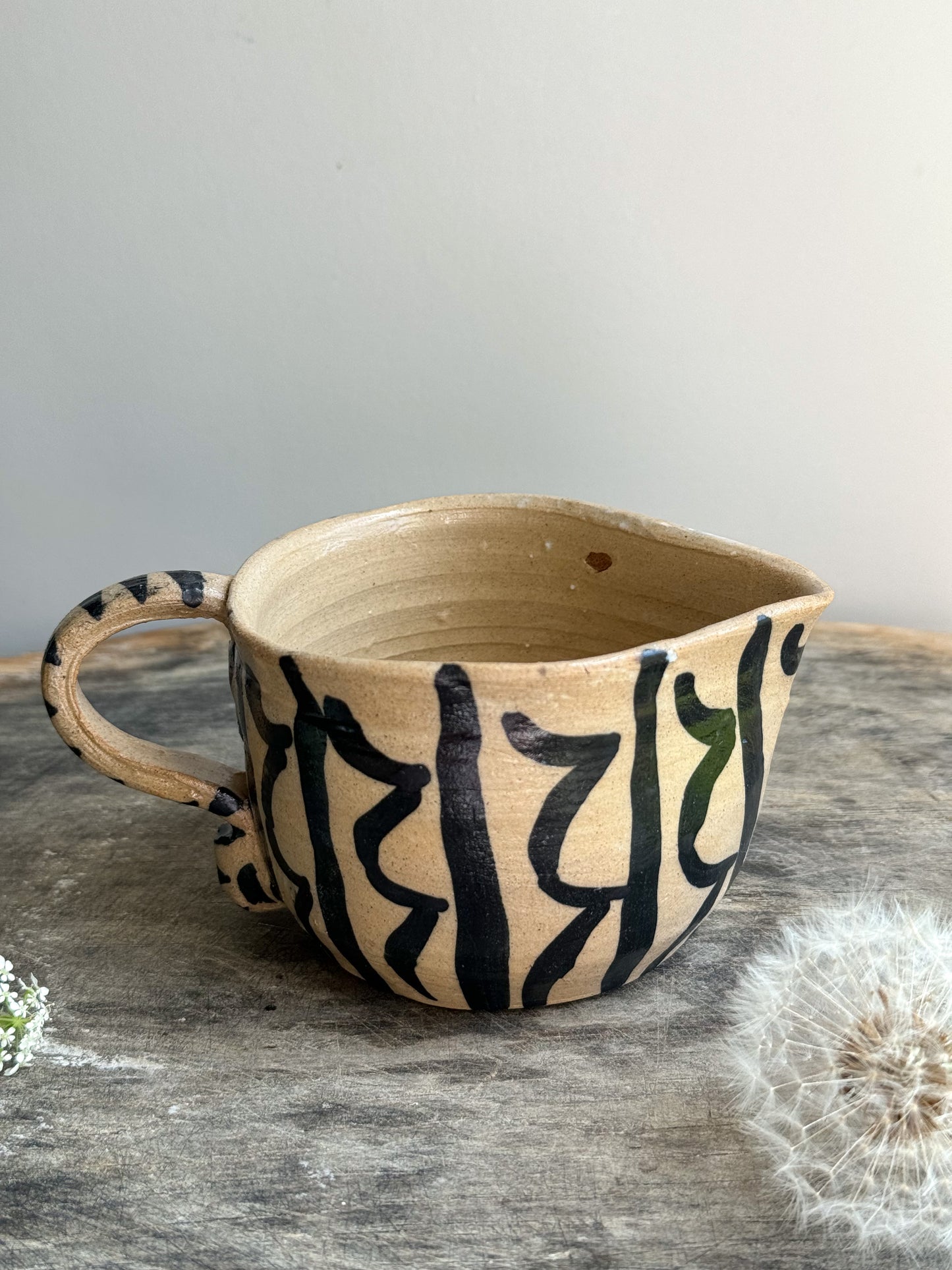 Folk Art Studio Pottery Abstract Milk Jug