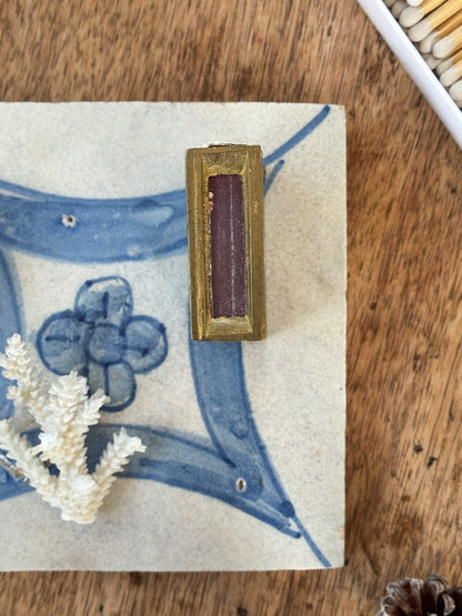 Vintage Brass & Enamel Horse Matchbox Cover (With Matches)