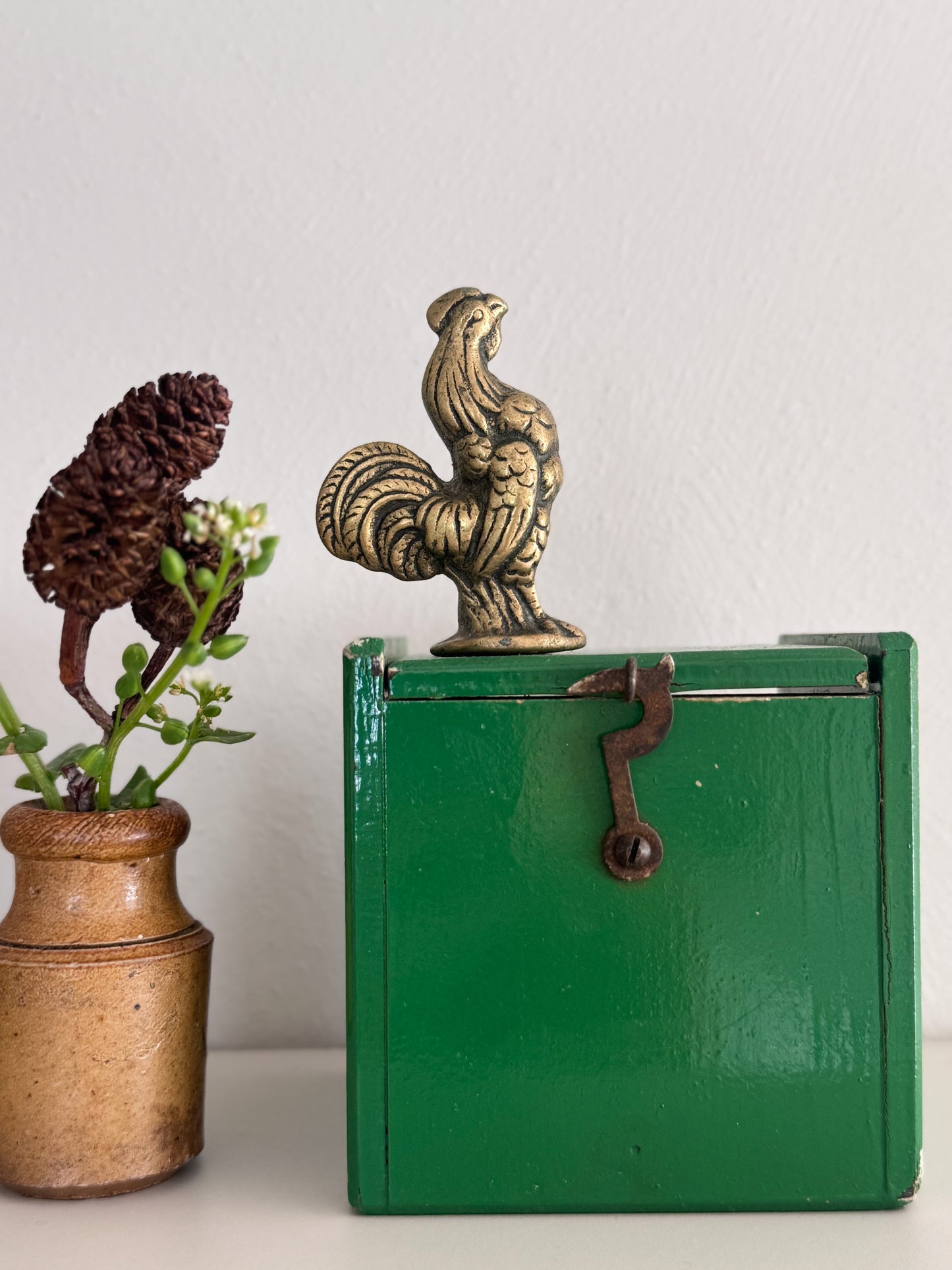 Vintage Solid Brass Miniature Cockerel