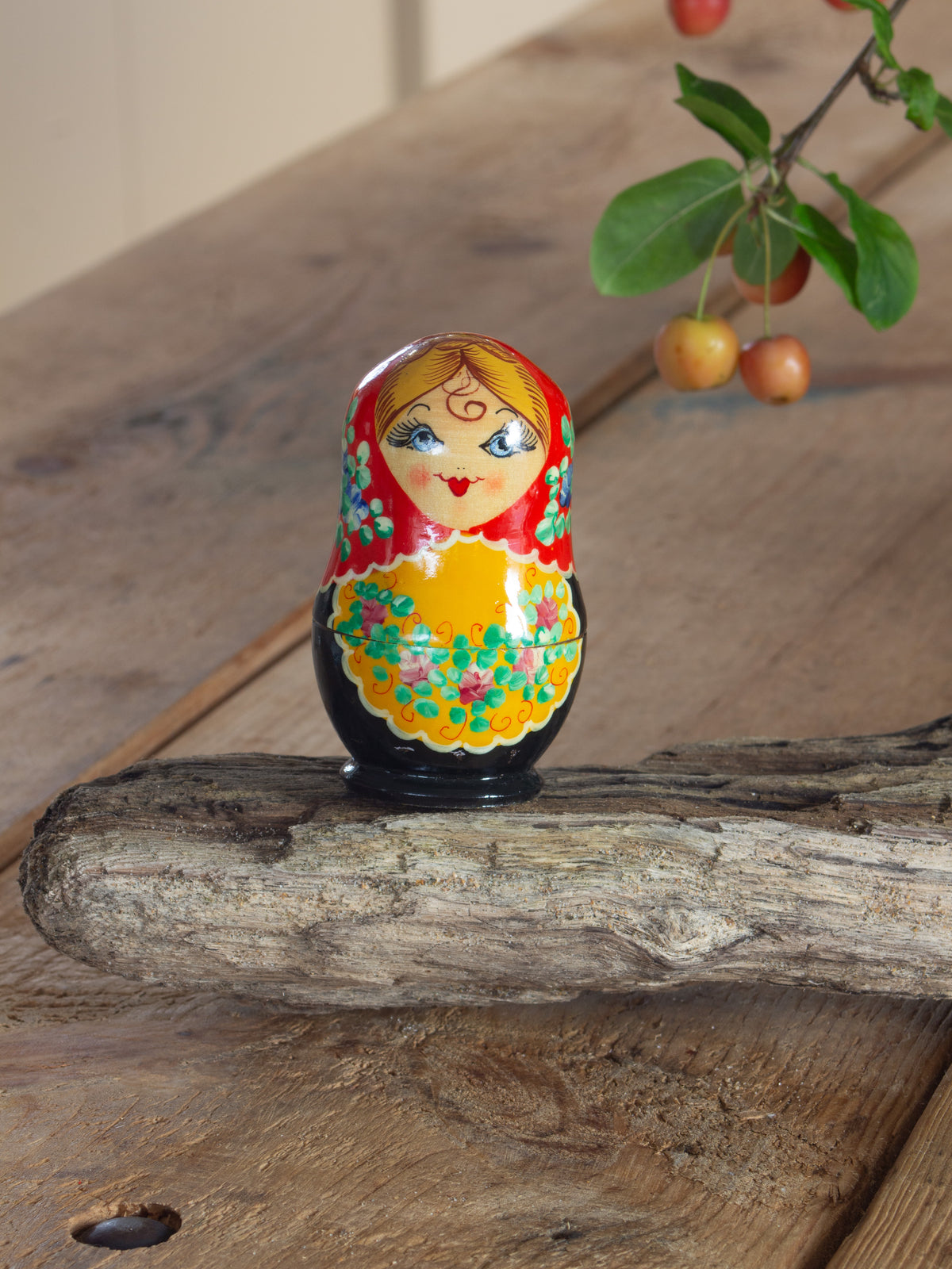 Vintage Hand-Painted Russian Matryoshka Nesting Dolls | Set of Five