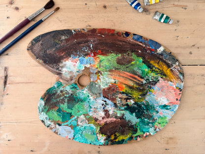 Vintage Artist’s Paint Palette • Wall Decor