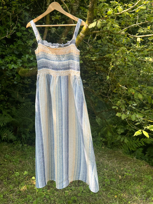 Pre-Loved Striped Linen Sundress by Artisan NY (Size XS)