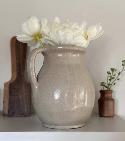 Vintage Hand-Painted Studio Pottery Floral Handled Pot
