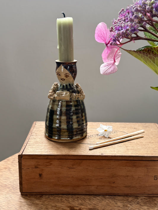 Vintage Studio Pottery ‘Little Lady’ Candle Holder / Bud Vase
