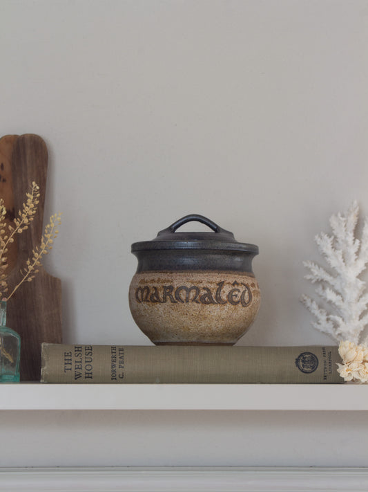 Vintage Welsh Studio Pottery ‘Marmalêd’ Jar – Tregaron Pottery, Ceredigion (c.1960s–70s)