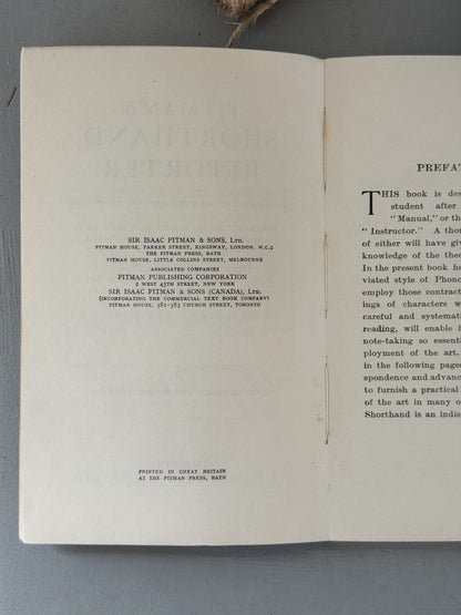 Vintage Pitman’s Shorthand Reporter - New Era Edition