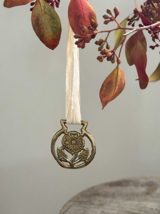 Vintage Solid Brass Token - Wild Rose