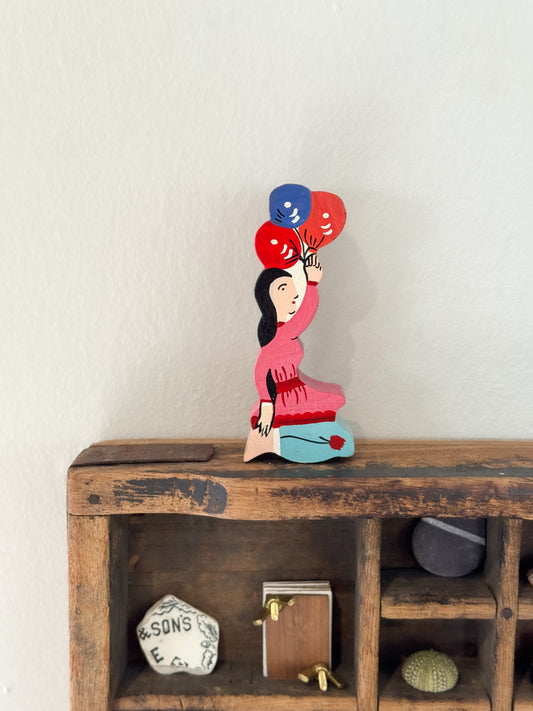 Vintage Hand-Carved and Hand-Painted Wooden Toy Figures (Multiple Options)
