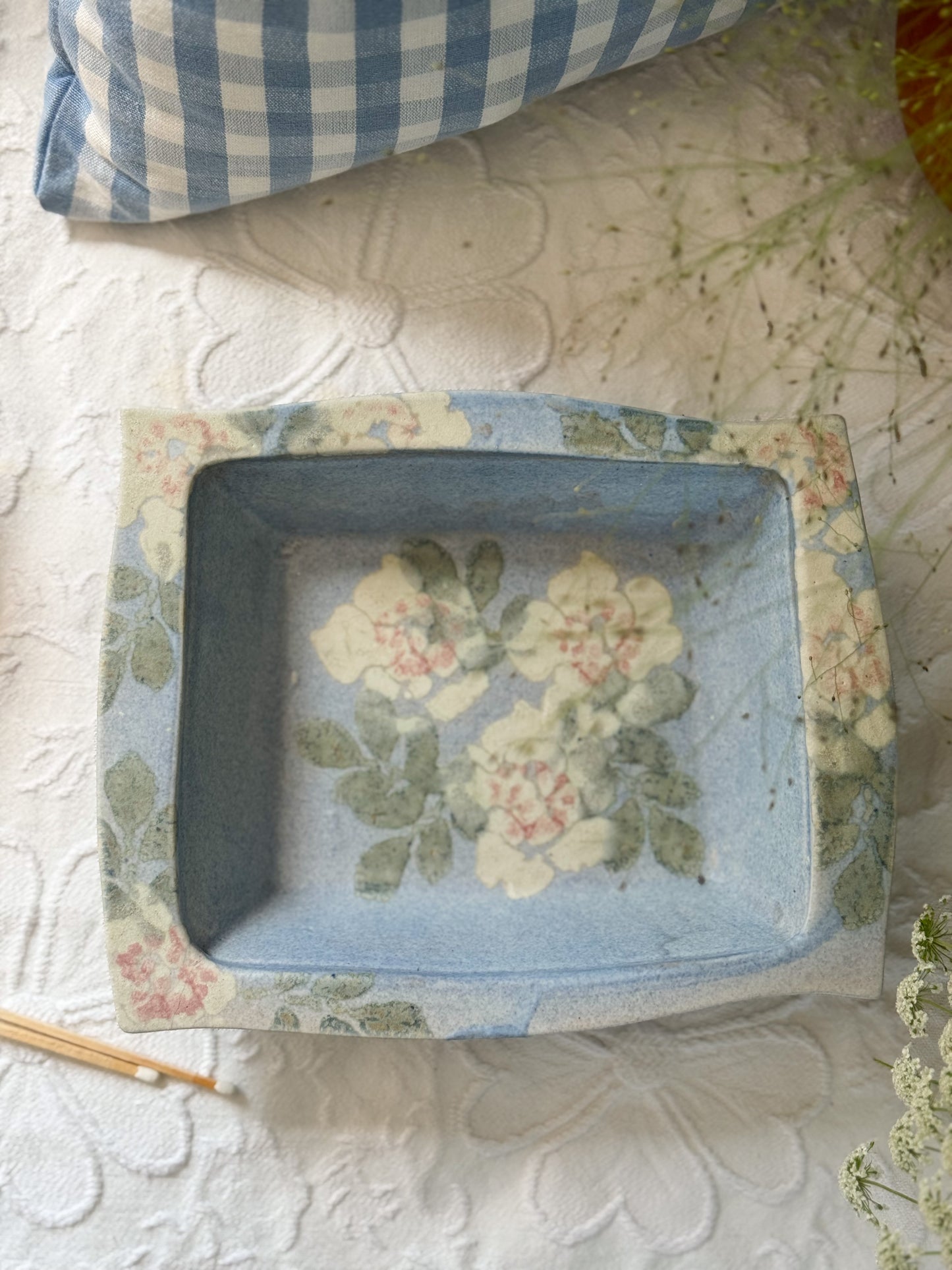 Rare Welsh Studio Pottery Dish by Conwy Pottery – Pastel Floral Design