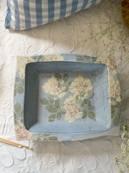 Rare Welsh Studio Pottery Dish by Conwy Pottery – Pastel Floral Design