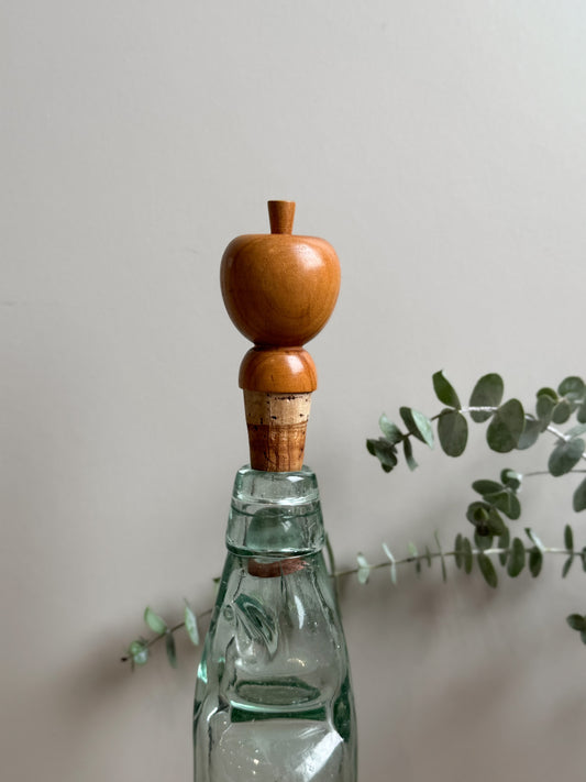 Vintage Wooden Apple Bottle Stopper