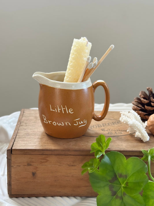 Vintage “Little Brown Jug” Miniature Pitcher - Seaside Souvenir