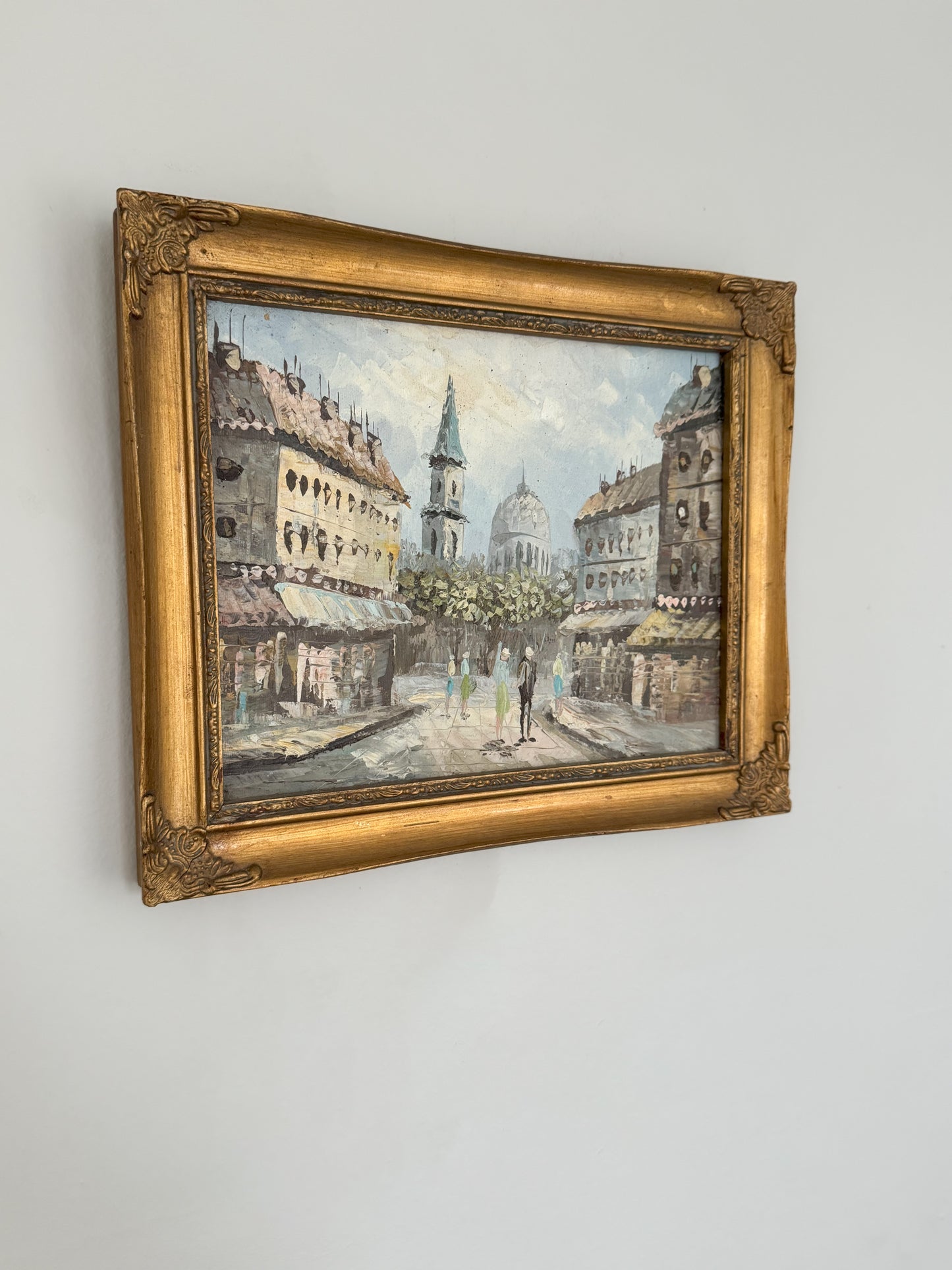 Vintage Original French Impressionist Framed Oil Painting, Paris Scene (Option 4)