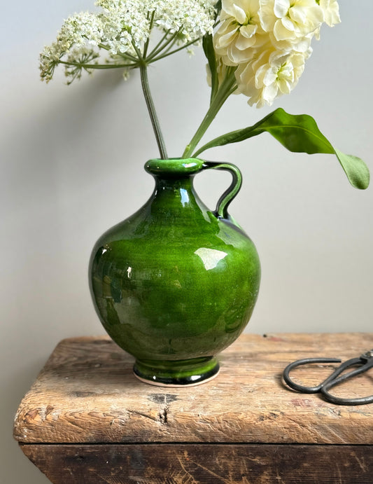 Vintage Glazed Green French Vessel
