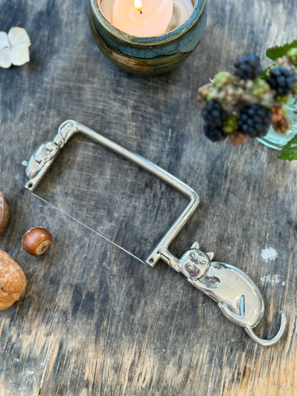 Vintage Silver Plated Cat & Mouse Cheese Slicer