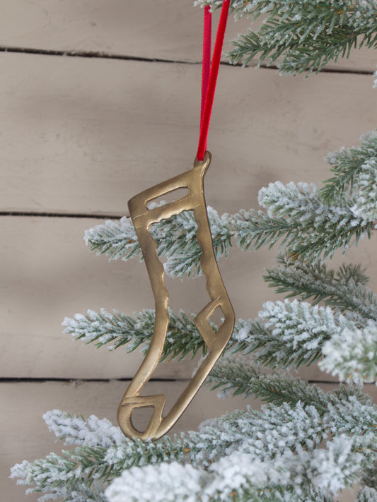 Vintage Solid Brass Christmas Decoration - Christmas Stocking