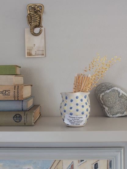Welsh Studio Pottery Polka Dot Creamer by Pat Kayle, Anglesey